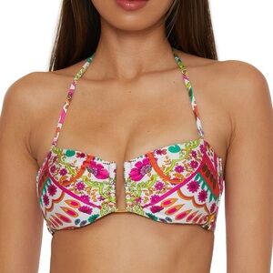 NWT Trina Turk Bikini Swim Top Hawaiian Halter or Bandeau Size 8